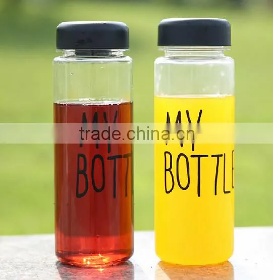 Korea Hot Sale Plastic Sports Water Bottle 500 ml my Bottle With Black Cap photo-3