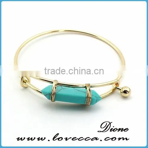 New Summer Fashion Rhinestone Glass Beads Bracelet Gold Bangle Hot photo-4