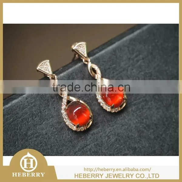 925 Sterling Silver Genuine Garnet Earrings With cz Diamond Stone for Ladies photo-2