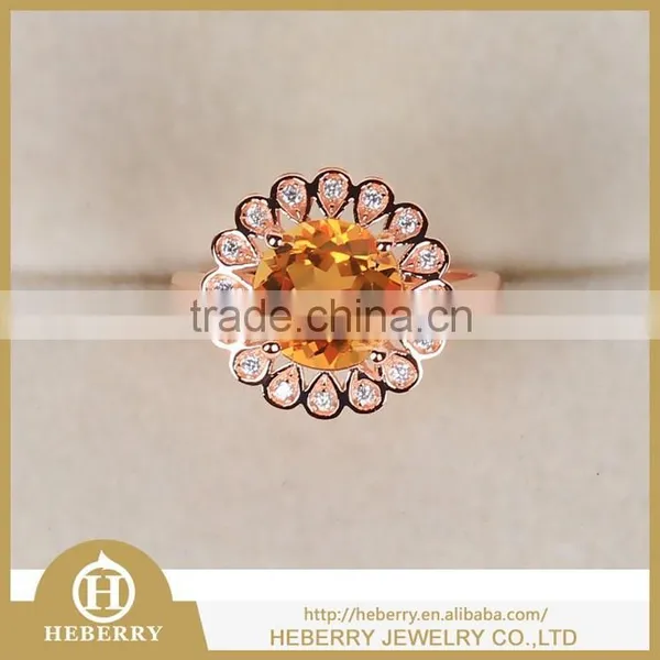 Silver Wedding Ring With Excellent Cutting Citrine Gemstone Best Gift for Ladies photo-6