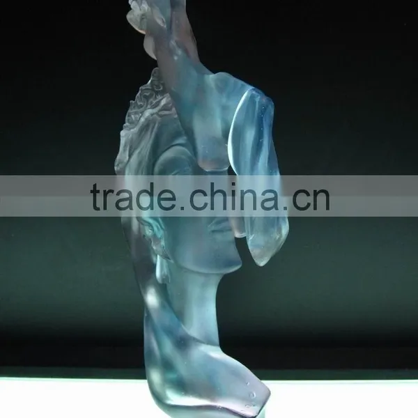 BJ005 Pate de Verre Crystal Statue Souvenir photo-2