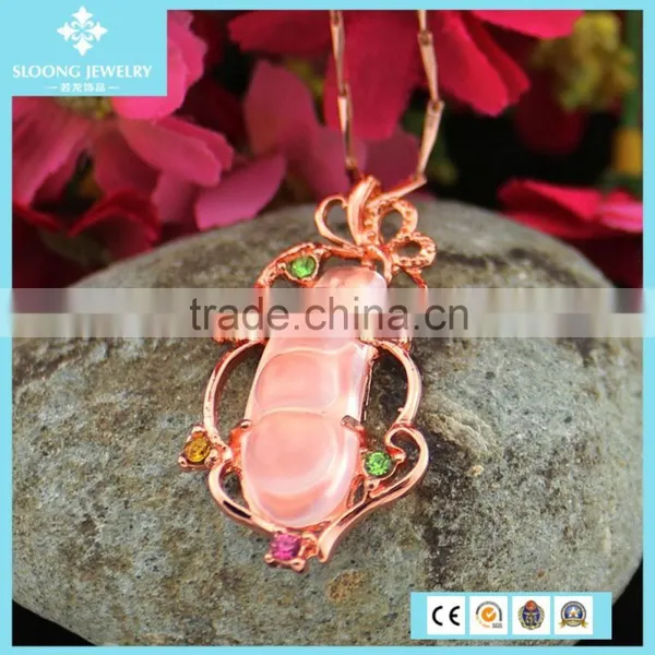 Insect Natural Quartz Rose Gold Colour State Charms Necklace Pendant Wholesale photo-4
