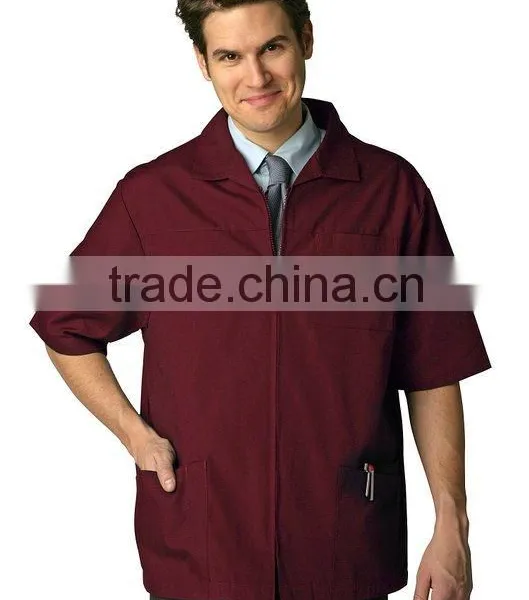 Custom Men's Medicail Zippered Short Sleeve Jacket (Available in 7 Solid Colors) photo-5