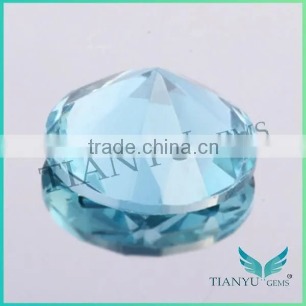 Wuzhou Hotsale AAA Garde 120# Round Aquamarine Blue Spinel Gemstone photo-3