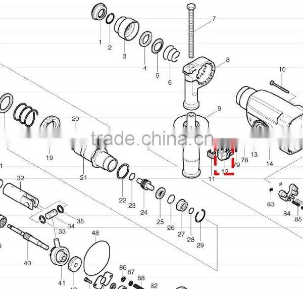 Power Tool Hammer Drill Parts HR2450 Switch Change Lever Complete 162229-7 photo-2