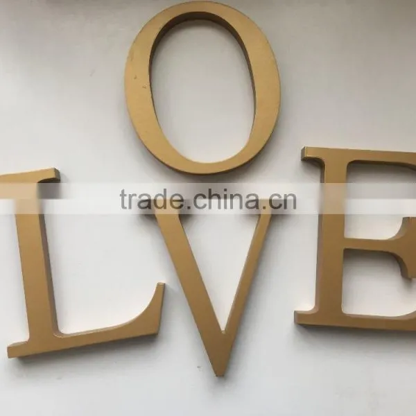 Freestanding Wooden Letter Golden Wooden Letter photo-3