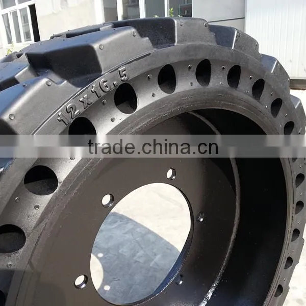 Tyre Factory in China Produce Solid Tire With Wheel for Bobcat Skidsteer photo-6