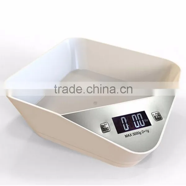 5KGx1g Polygon Digital Kitchen Food Scale Electronic Weighting Scales Food Balance Steelyard Green Silver Blue photo-3