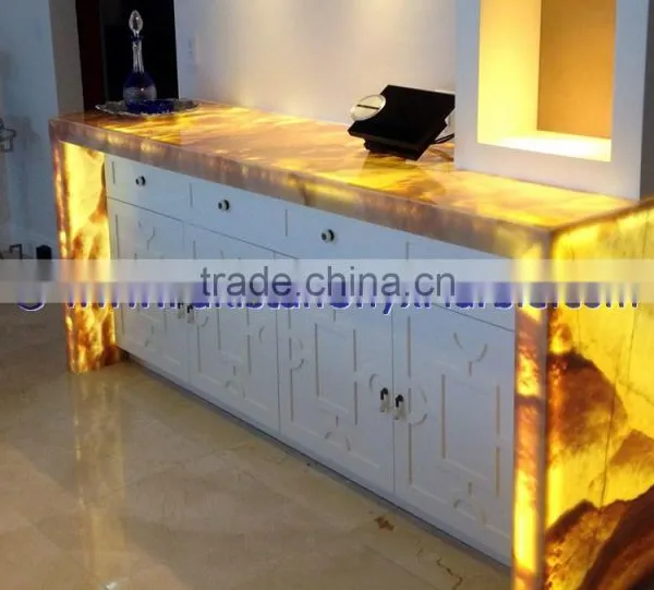 New Fashion BACKLIT ONYX COUNTERTOPS FOR BAR RECEPTIONS photo-6