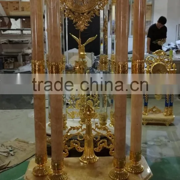 Magnificent Cast Metal Floor Clock, Bright Gold Gilt Finished Floor Standing Clock, 24K Gold Plated Floor Clock photo-2