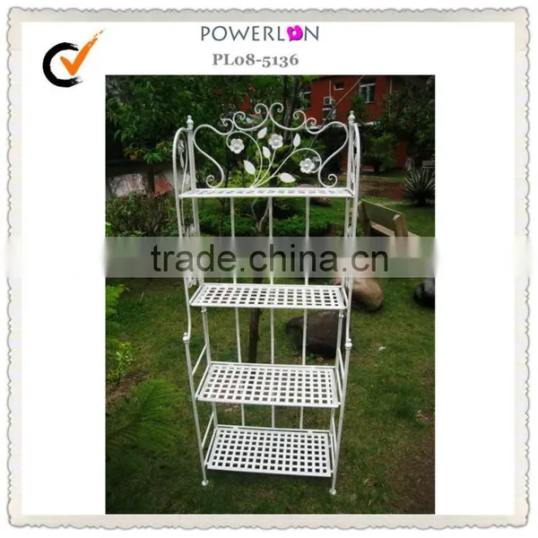 4-tier home and garden decorative metal shelf