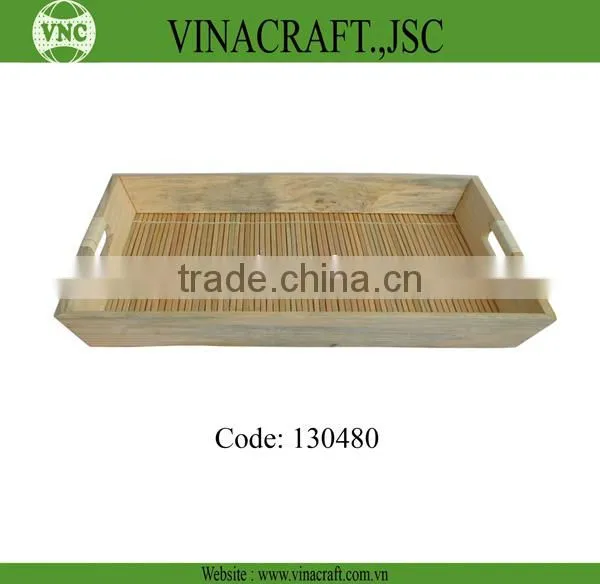 Antique Bamboo Tray With Two Sub photo-5