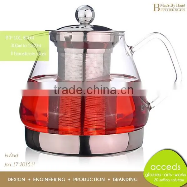 Best Sale Elegant High Quality Handcrafted Glass Tea Pot Borosilicate photo-6