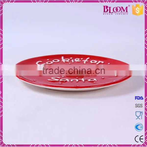 Custom Ceramic Red Decorative Christmas Dinner Plate photo-4