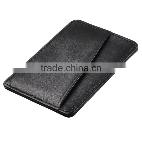 Men's 100% Leather Slim Flip Wallet With Money Clip and Pull Tab photo-4