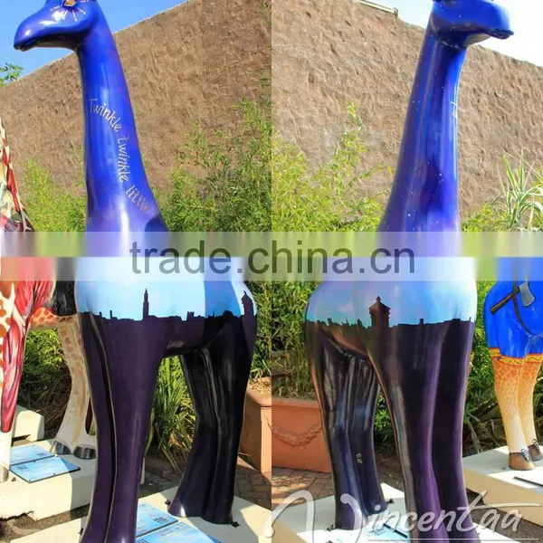 Resin Craft Life Size Fiberglass Giraffe Statue for Sale photo-3