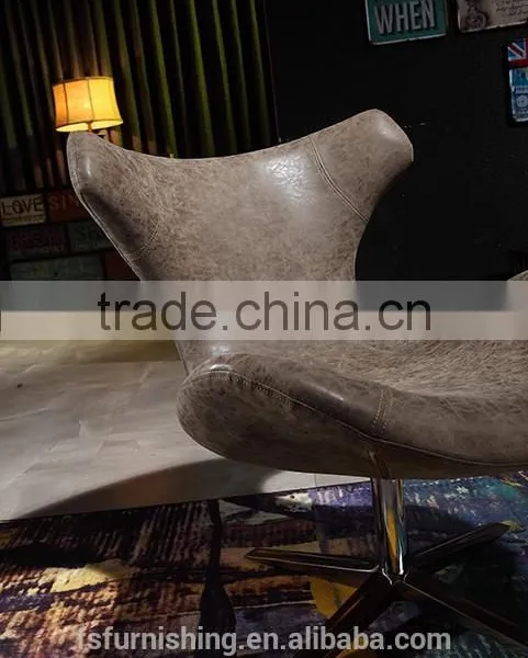 YYF2 Lofty High Quality Italian Vintage Leather Antique Adjustable Dining Swan Chair photo-6
