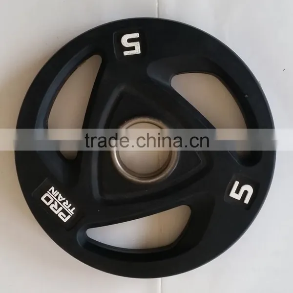 3 Holes Commercial PU Bumper Plates Weight Plate photo-2
