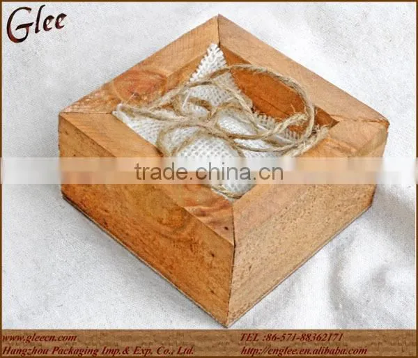 Small Size Ring Bearer Box With Burlap Pillow 4in photo-4