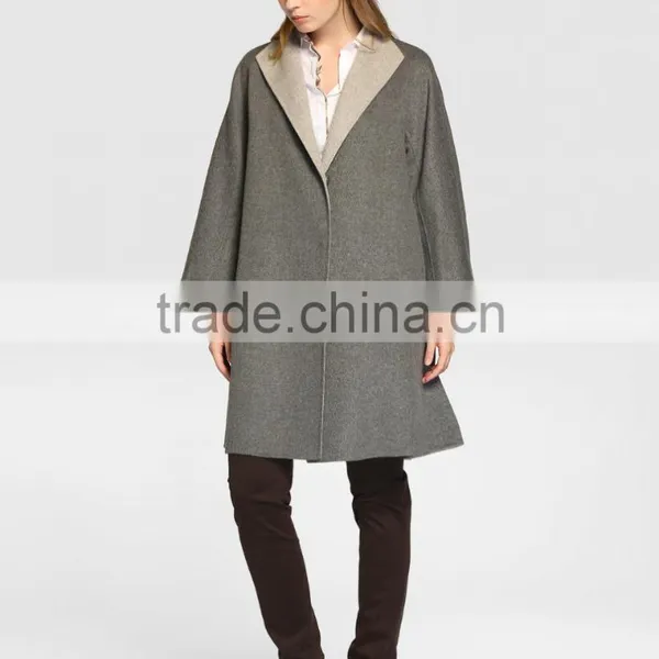Latest Designs Gray Fur Coat Women Long Loose Winter Keep Warm Coat Without Hooded Wholesale photo-2