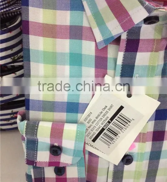 Cotton Children Dress Shirts for Boys Check Boy Shirts photo-3