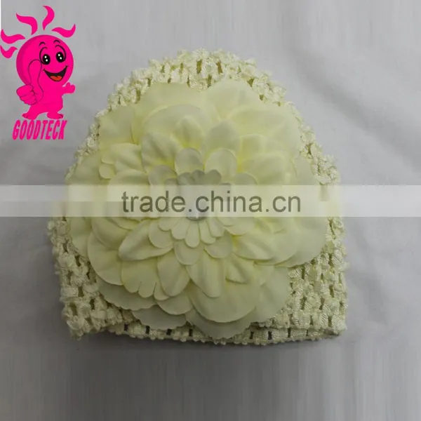 2015 Gift Set Fancy White Pink Yellow Flower Newborn Crochet Baby Hats photo-4