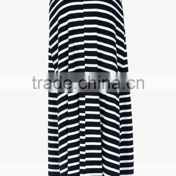 Wide Waist Floor-length Horizontal Stripes Maxi Skirt Long Maxi Skirt photo-4