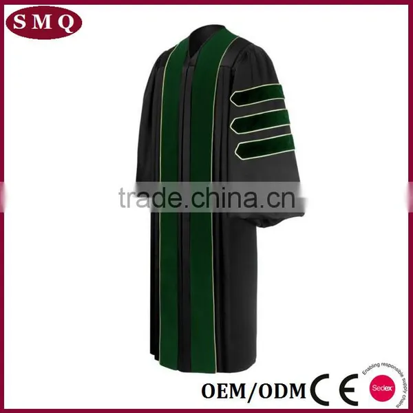 Matte Black Velvet Doctoral Graduation Gown photo-5