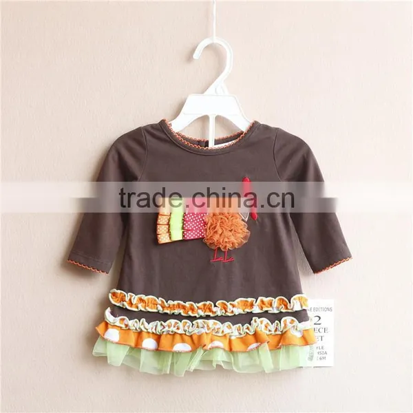 Wholesale Thanksgiving Turkey Long Sleeves Cotton Baby Clothes Set photo-2