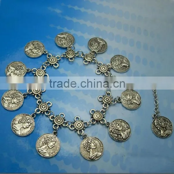 Tribal Ethnic Silver Coin Tassel Gypsy Festival Turkish Anklets Bracelet Jewelry photo-5