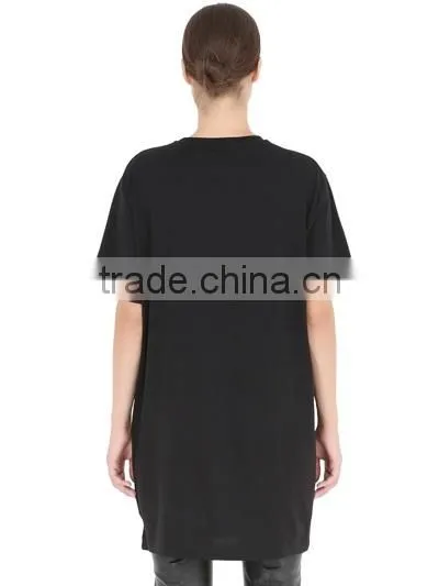 Custom Unisex Rubber Printed Black T-Shirts,100 Cotton O Neck T-Shirts for Men and Women photo-4