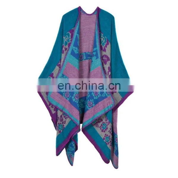 Europe And Winter Thickening Warm Shawl Cloak Coat Ladies Scarf photo-5