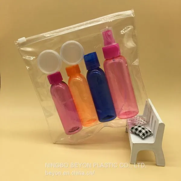 Skincare Set Girl Travel Kit With 100ml and 60ml Plastic Color Bottle photo-4
