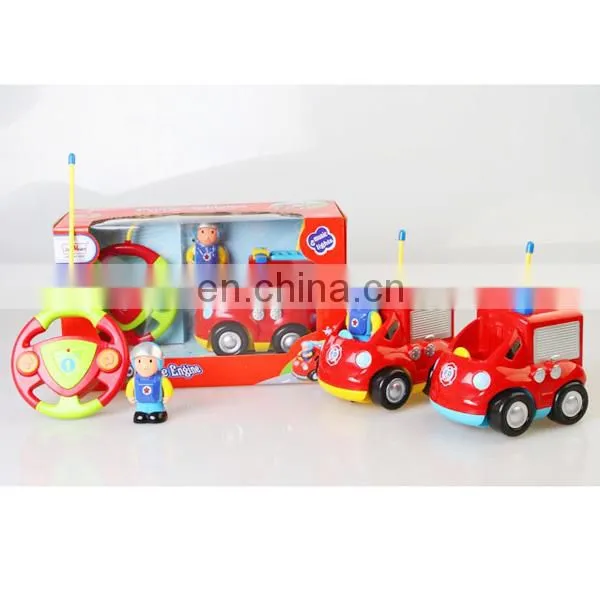 Mini 2 Channel Cartoon rc Car Fire Engine Toys for Kids photo-6