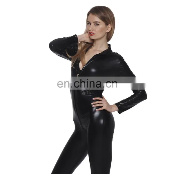 Black Fetish Bodysuit Clubwear Sexy Costume Latex Catsuit Manufacturer photo-2