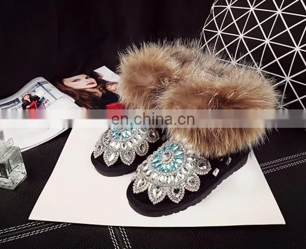 Aidocrystal High Quality New Winter Women Shoes Rhinestone Ladies Shoes Fashion Bling Snow Boots for Girls photo-5
