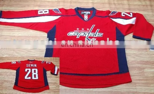 Accept PAYPAL ! EDGE Washington Capitals 28# SEMIN White New Hockey Jersey (Customized Available)