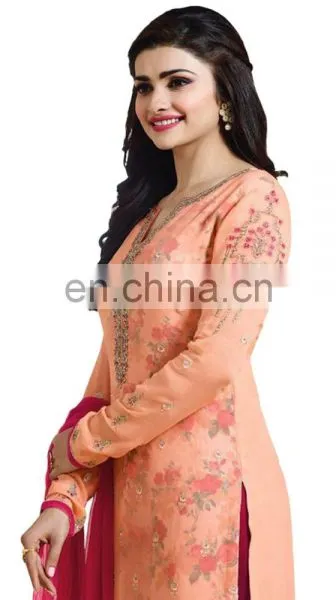 Prachi Desai Gerogette Casual Wear Salwar Kameez 2017 / Latest Ramzan Eid Suits Collection (salwar Kameez Suits) photo-2