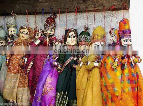 5 Pair of Rajasthani Indian Puppets Home Decorative Decor Marionettes Kathputli INDIAN DOLL COUPLE HOME DECOR VINTAGE Wholesale photo-2