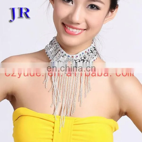 Indian Wholesale Belly Dance Beaded Tassel Necklace P-9005# photo-4