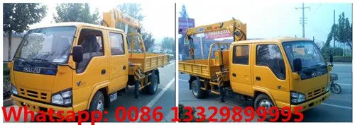 HOT SALE! ISUZU Brand Double Cabs 4*2 LHD120hp Diesel 2T Cargo Truck With Crane photo-5