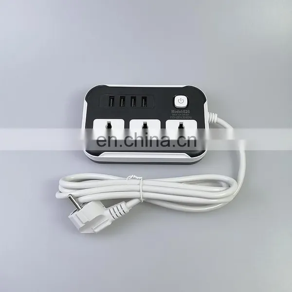 Universal Power Strip With 4 USB Port and 3 Outlet Grounding Extension Socket Adapter Black Universal Socket With Usb photo-3