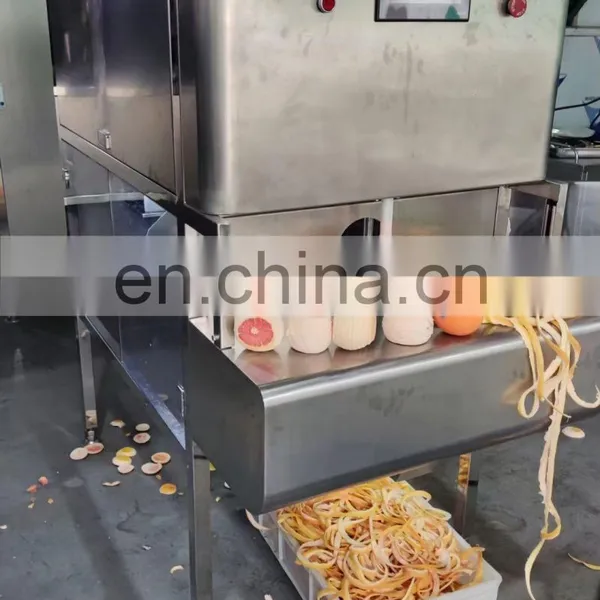 Shanghai Factory Multi-function Automatic Citrus Fruit Orange /lemon Peeling Machine/ Lemon Peeler With Ends Cutting photo-3