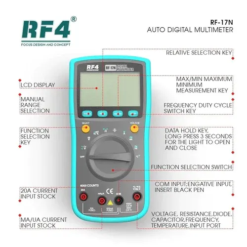 Sunshine DT-17N 35/6 Fully Automatic Digital Multimeter Mobile Phone Repair LCD Digital Multimeter