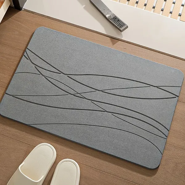 60x39cm Custom Engraving Diatomite Stone Bath Mat Manufacturer photo-4