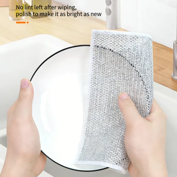 Factory Direct Sales Oil-Free Cleaning Steel Wire Cloth Kitchen Stove Spot Silver Dish Washing Cloth