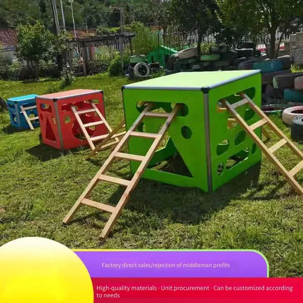 Kindergarten Climbing Frame, Children's Sensory Integration Balance Beam, Outdoor Square Box, Game Roller, and Outdoor Climbing Ladder photo-5