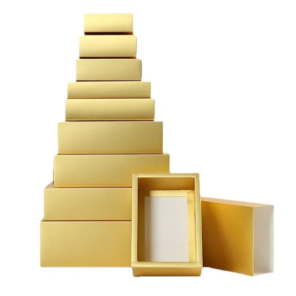 Luxury Paper Golden Foldable Drawer Box