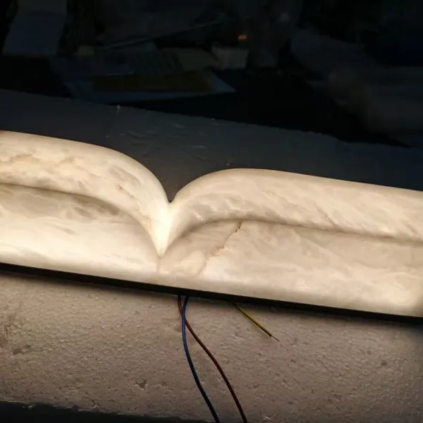 Modern Luxury Art Deco Alabaster Wall Sconce​ for Hotel Bedroom Hallway Light photo-5