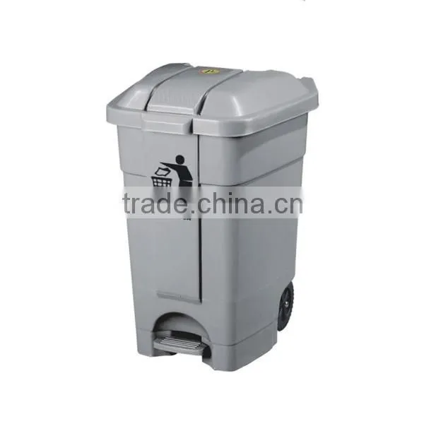 70L Pedal Plastic Dustbin Indoor Dustbin With Wheels photo-2